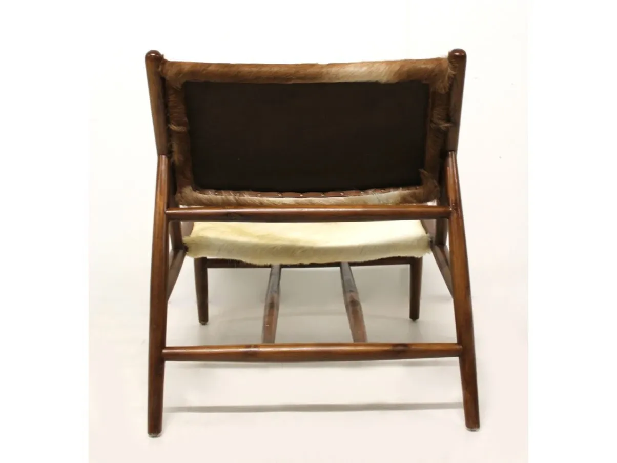 Vintage Stuhl aus Kuhfell-Leder 5