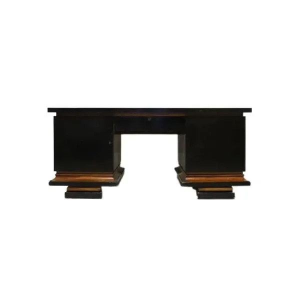 Vintage ebony and birch wood desk (1930s), image