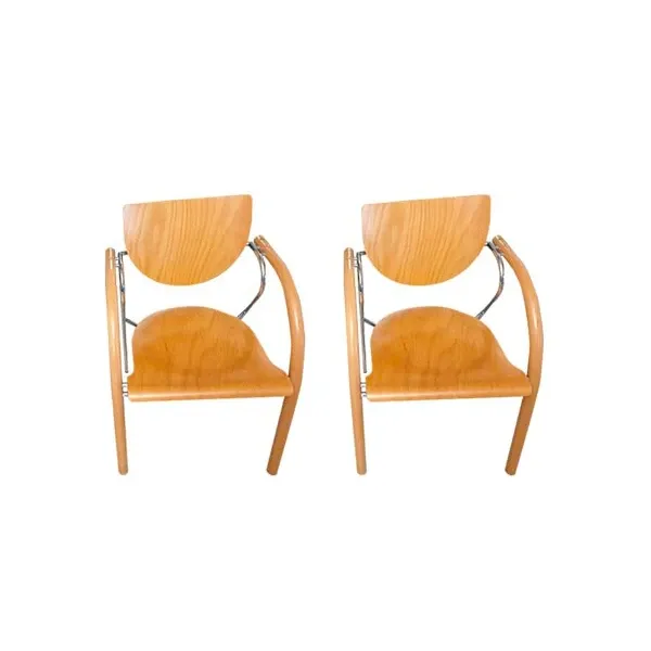 Set of 2 Thonos beech wood armchairs, Gebrüder Thonet Vienna image