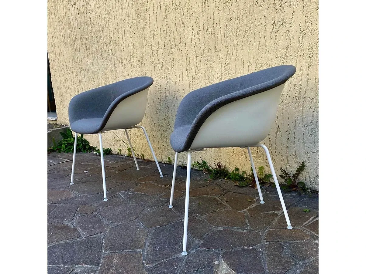 Set of 8 Duna 02 armchairs in fabric and polyethylene 2