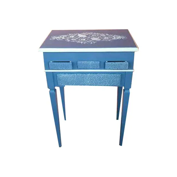 Vintage wooden dressing table with mirror (blue) image