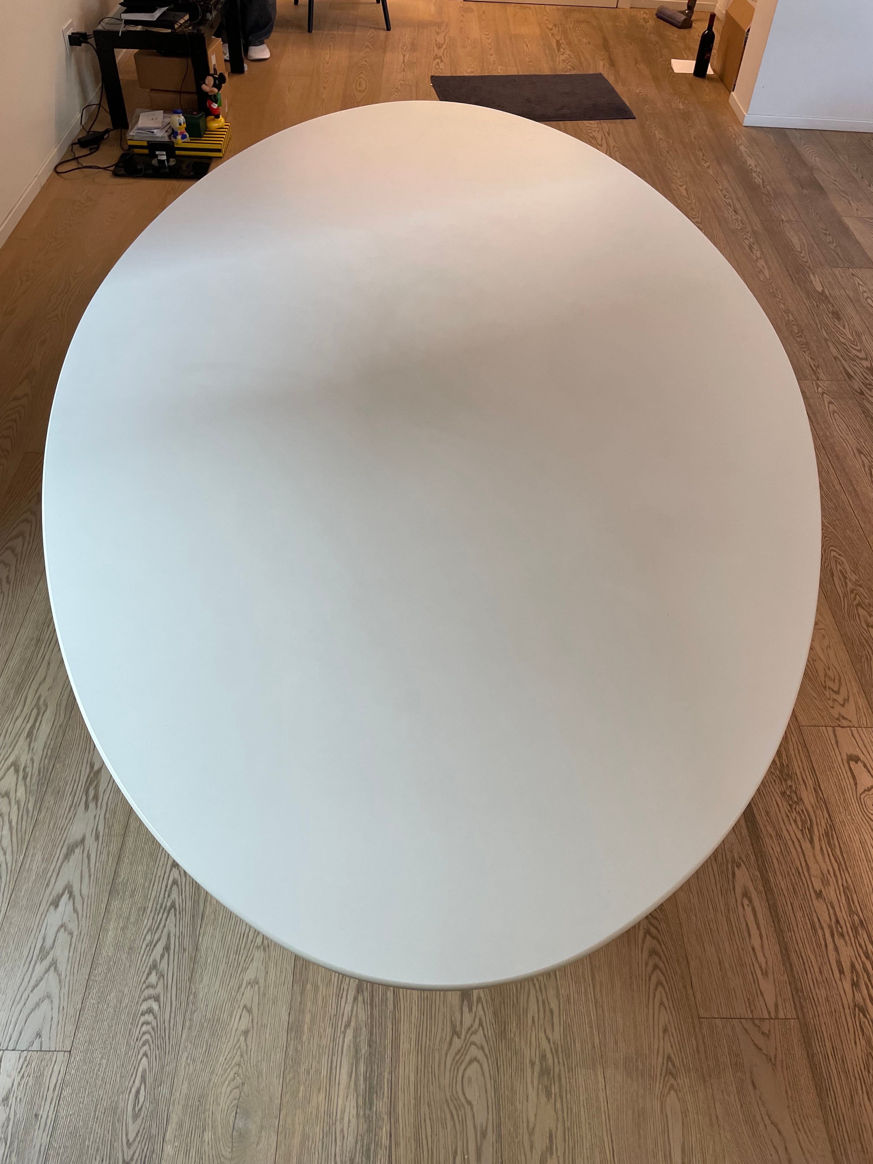 Florence Knoll White Laminate Oval Table (1960s) Front