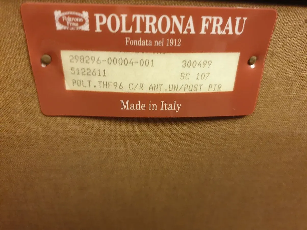 THF 96 armchair with leather wheels (red), Poltrona Frau 1