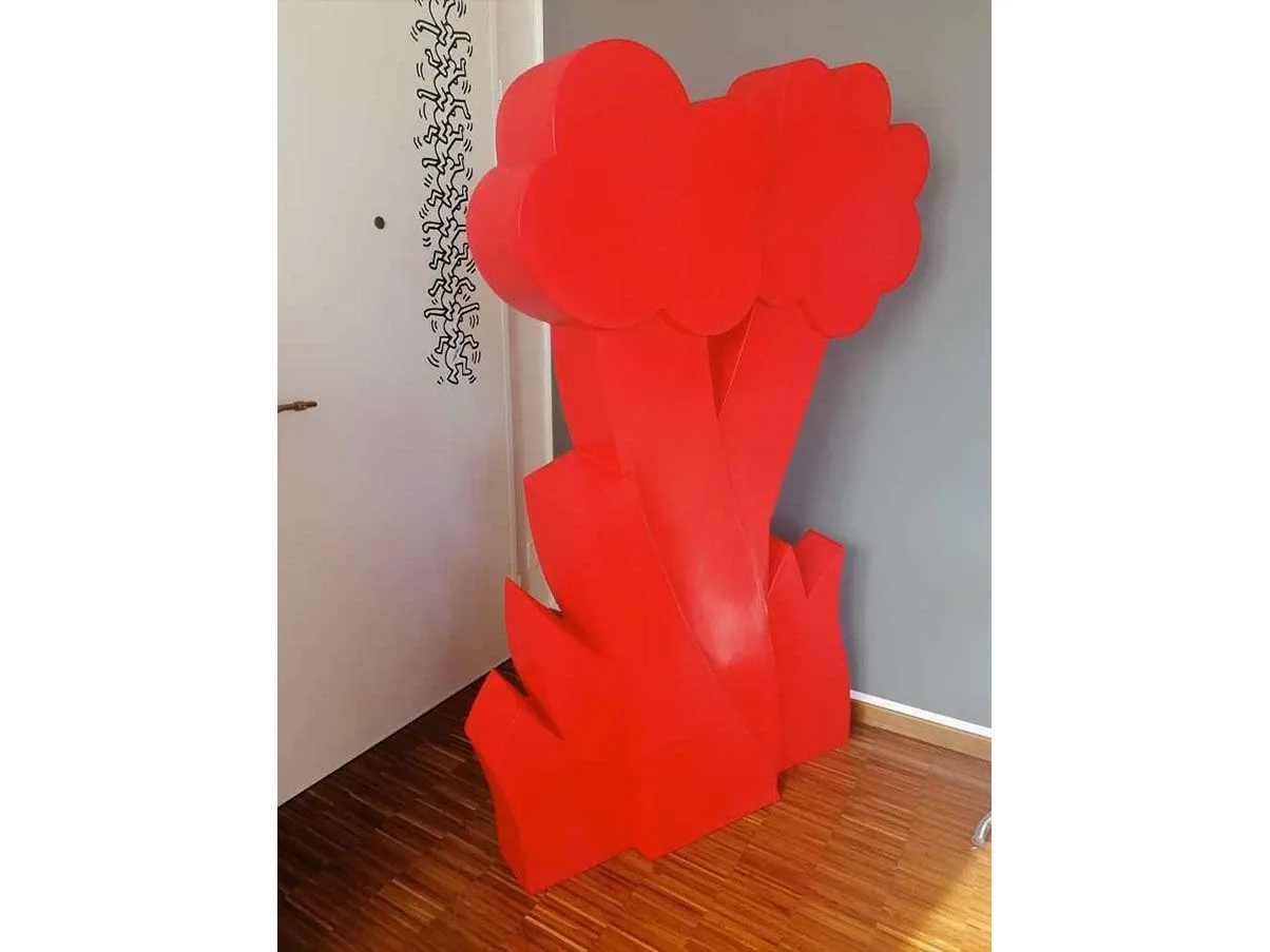 Scultura Myflower di Flavio Lucchini polietilene (rosso) 2