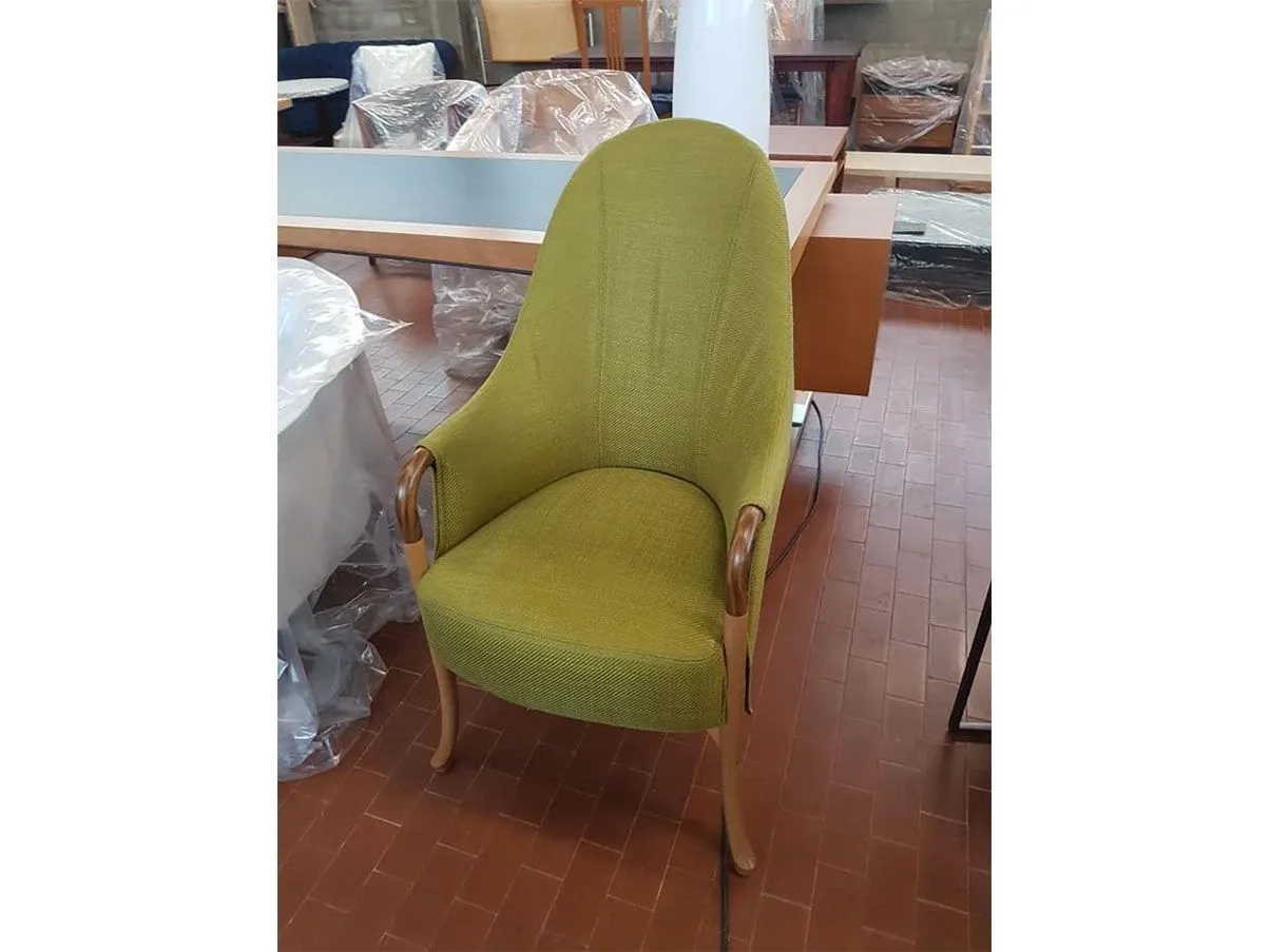 Progetti 63250 fabric and beech wood armchair, Giorgetti 2