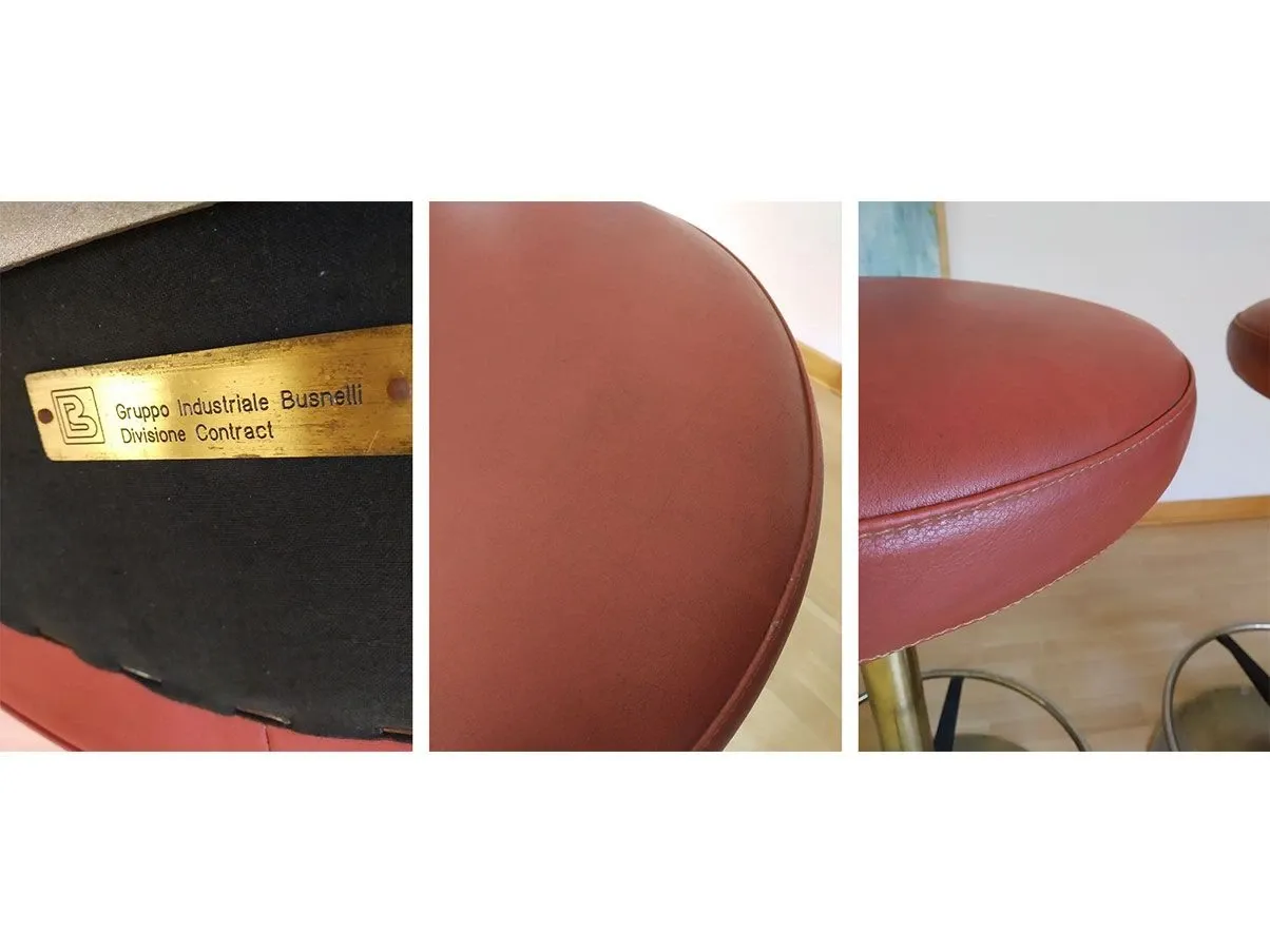Set 2 sgabelli vintage Big Wine Bar pelle (bordeaux), Busnelli 2