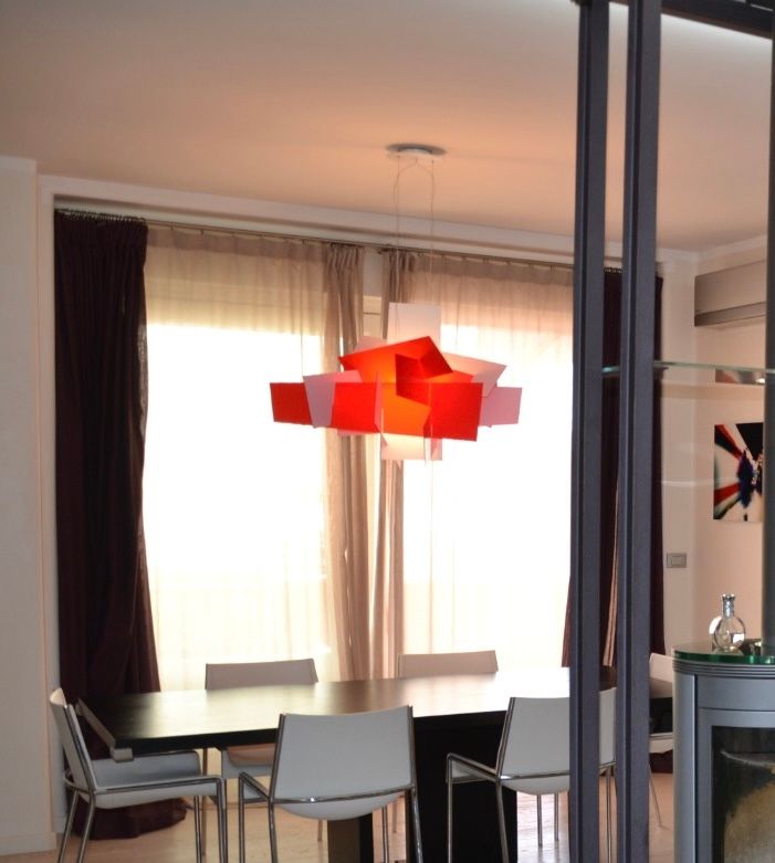 Lampada a sospensione Big Bang rossa Side