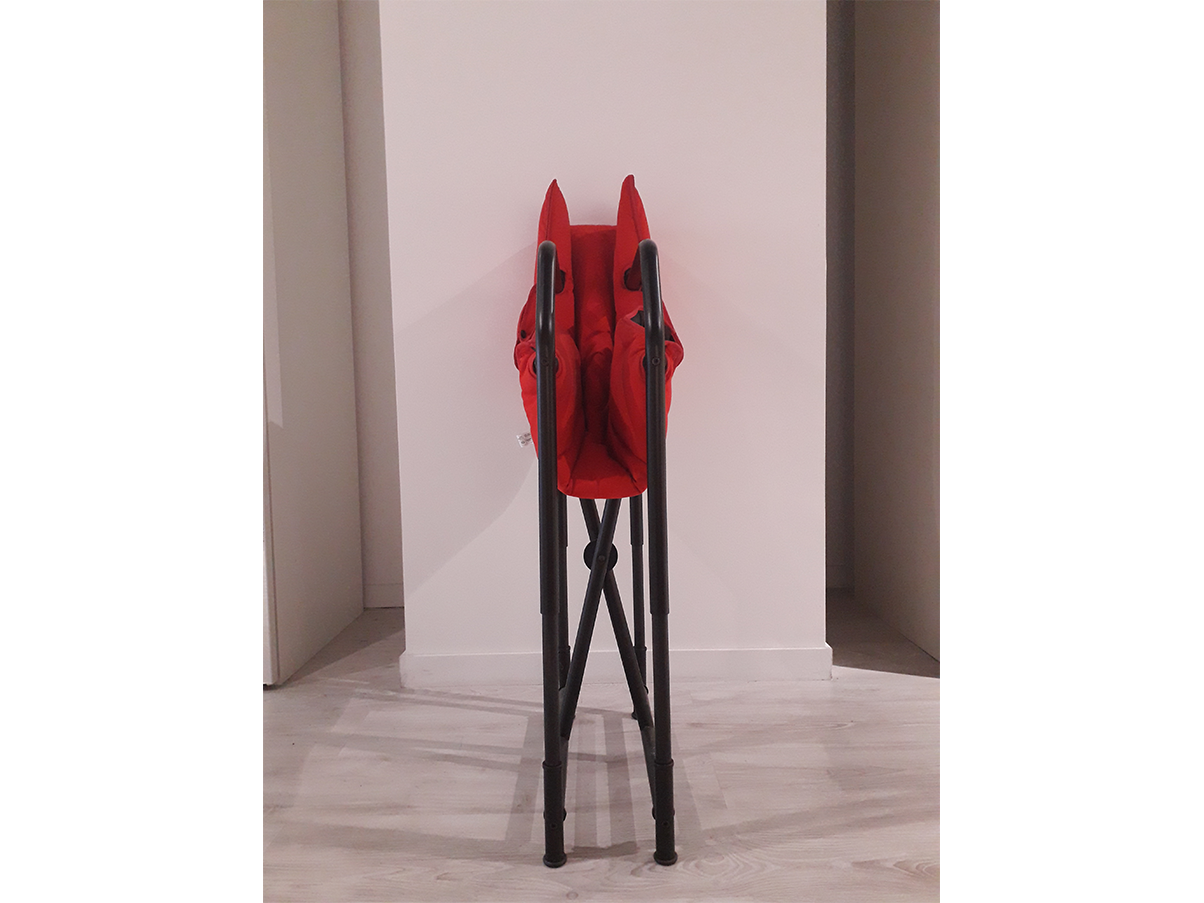 Folding director chair in metal and fabric (red), Bonaldo