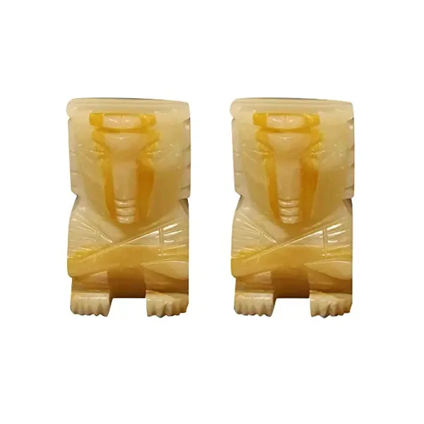 Set of 2 vintage ethnic onyx sculptures (1950s), image