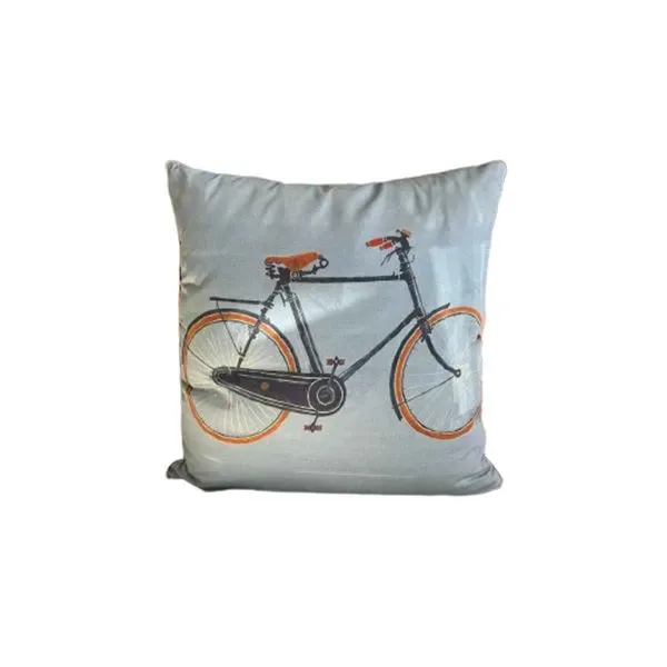 Velodrome satin cushion (light blue), Trussardi Casa image