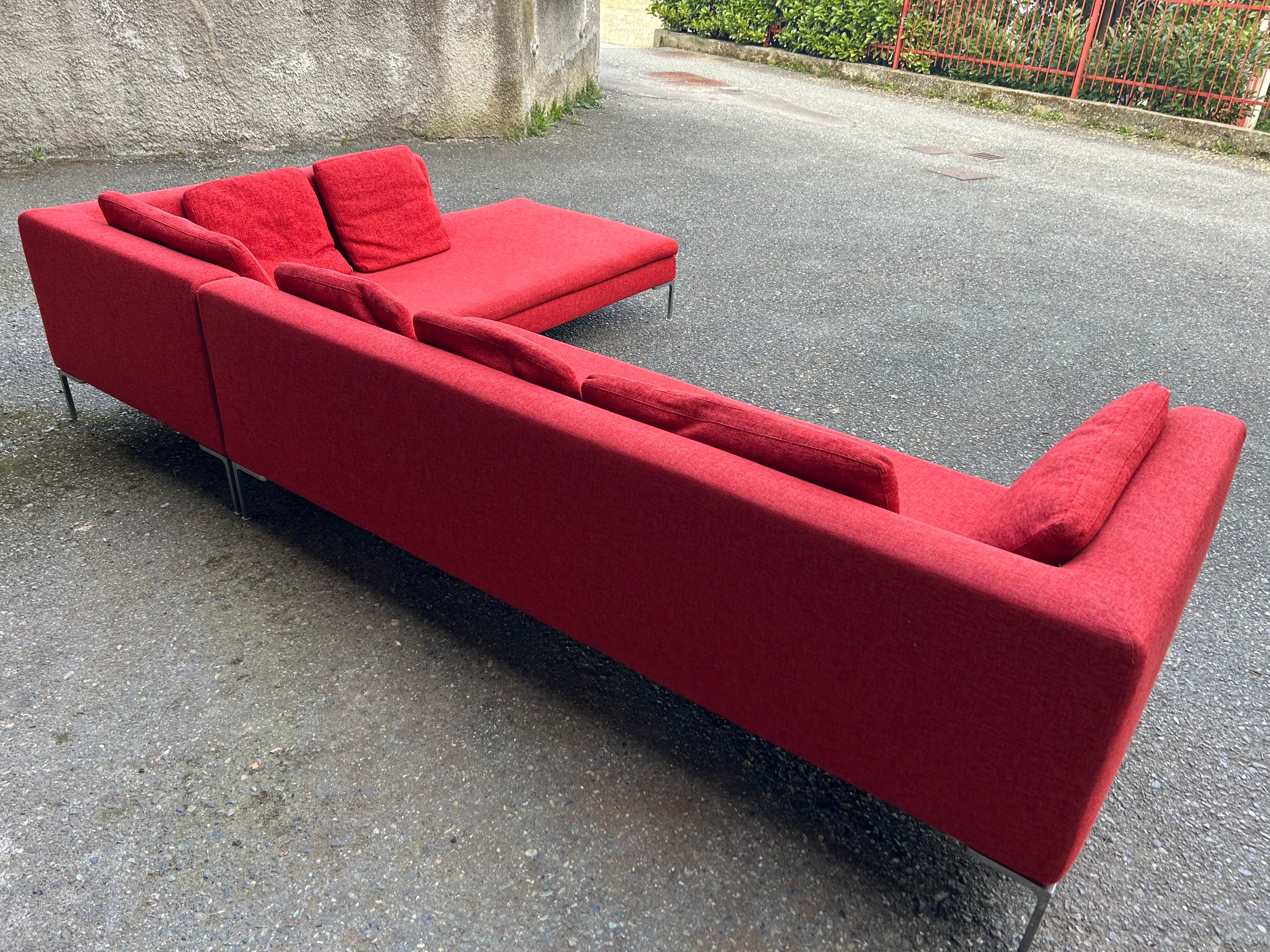 Charles Red Modular Sofa by Antonio Citterio Defects