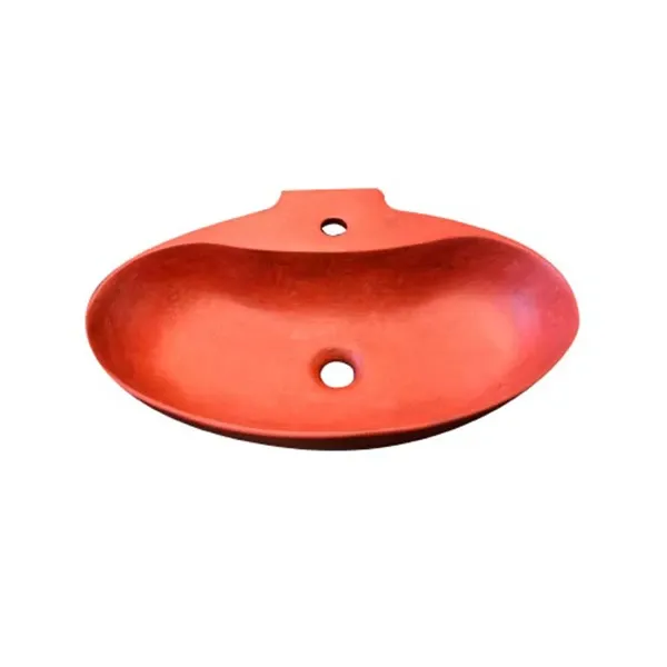 Oval washbasin in microcement (coral), Bathco image