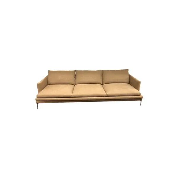 William 3-seater sofa in beige fabric 