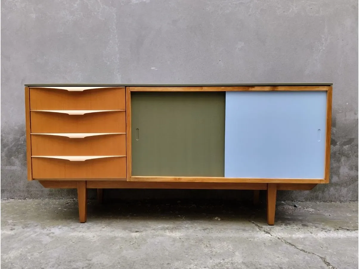 Credenza con 4 cassetti vintage (anni'70), image