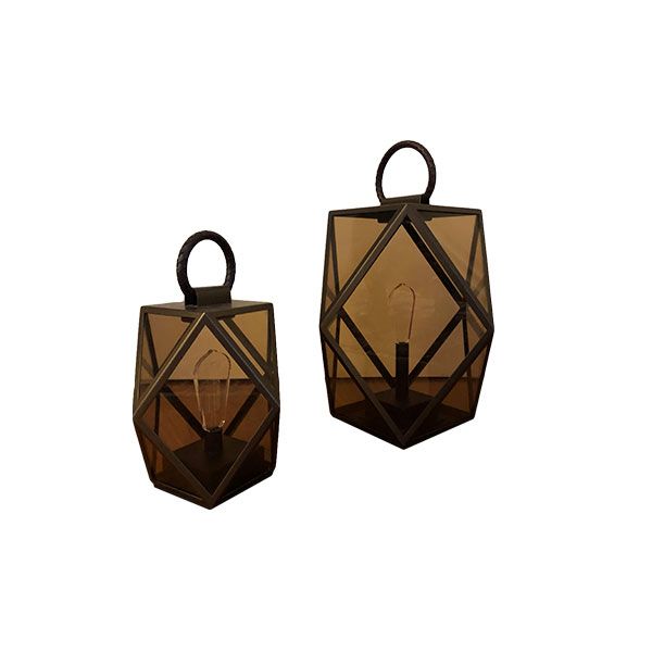 Set of 2 Muse outdoor bronze lanterns (LED), Contardi image