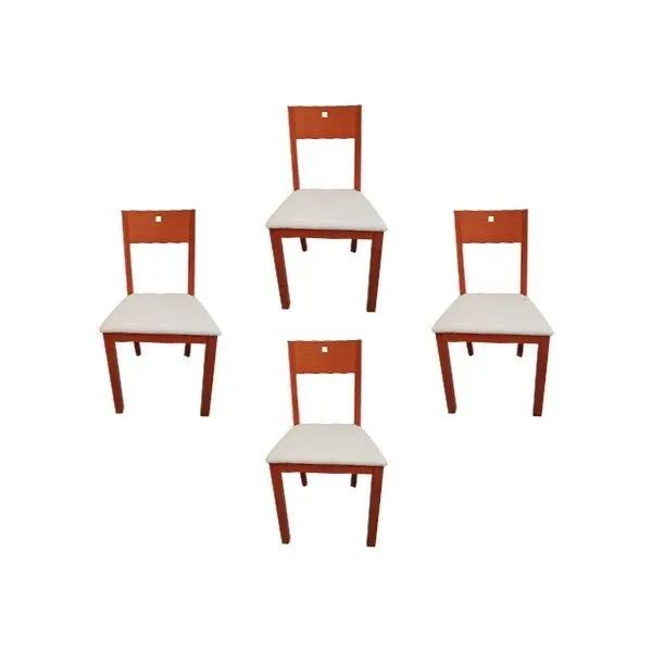 Image of Set 4 sedie Lario in legno e tessuto, Linea In Arredamenti
