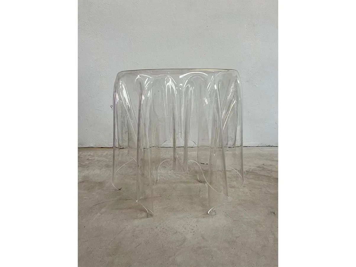 Coffee table with plexiglass drapery (transparent), 1