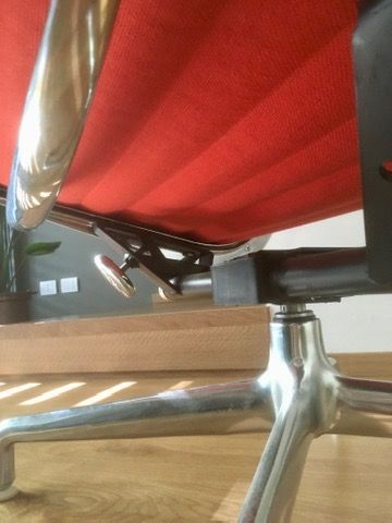 Red EA124 Lounge Chair by Charles and Ray Eames Optional9