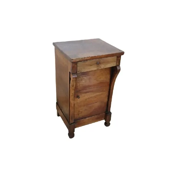 Antique 19th century walnut bedside table, image