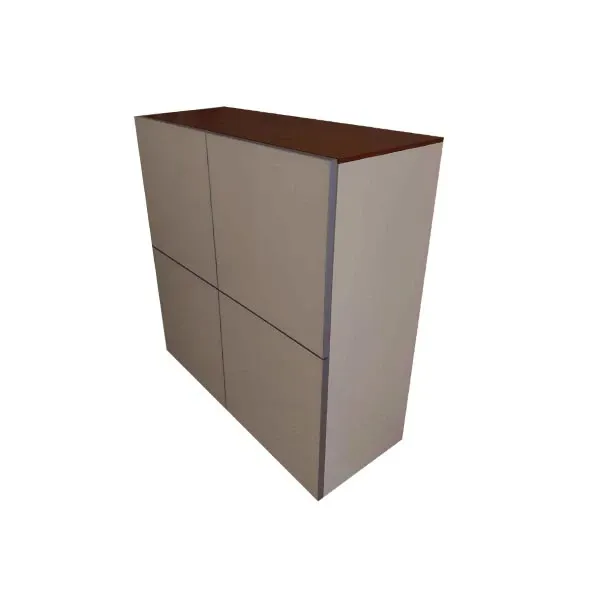 Sideboard aus Holz mit Glastüren (weiß) 1
