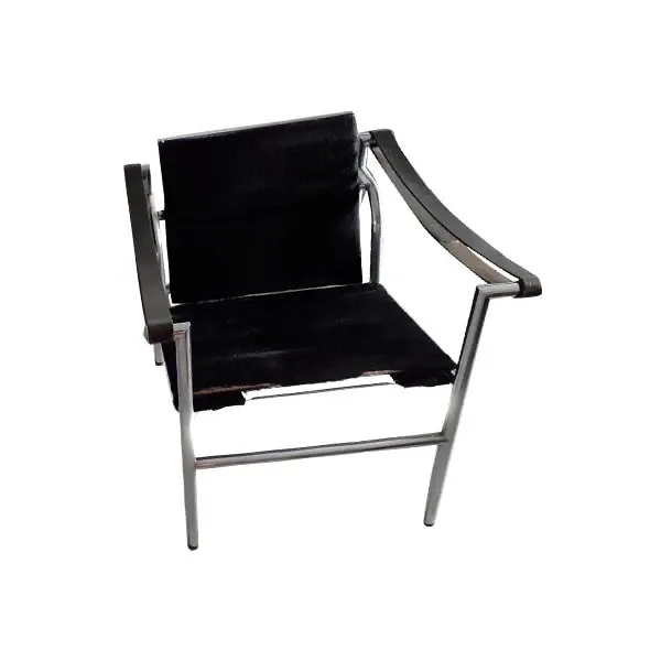 LC1 armchair in chromed steel and pony skin (1970s), Cassina image