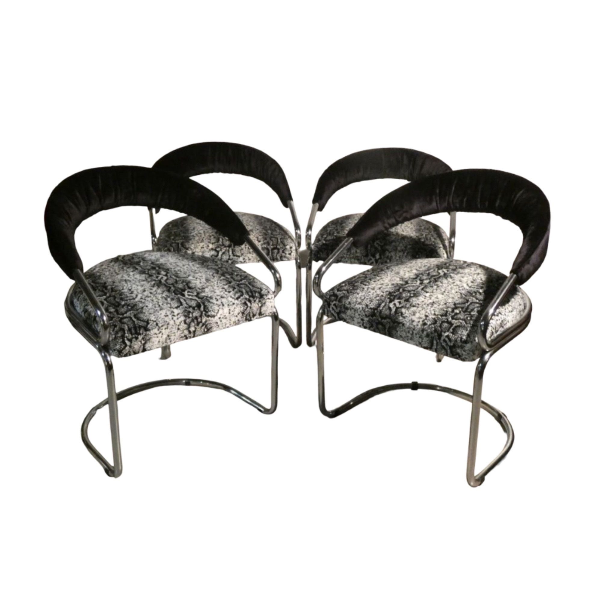 Set of 4 steel chairs by Giotto Stoppino (1970s), Kartell image