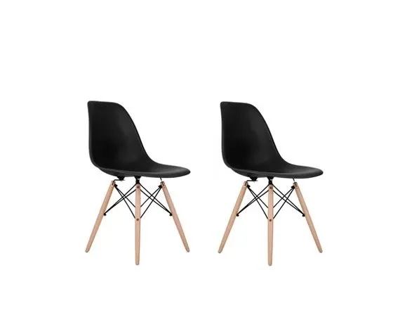 Set 2 sedie Eames Plastic Side Chair DSW (nero), Vitra image