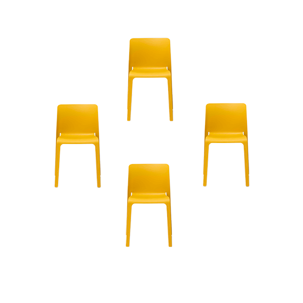 Set of 4 First chairs by Stefano Giovannoni (yellow), Magis image