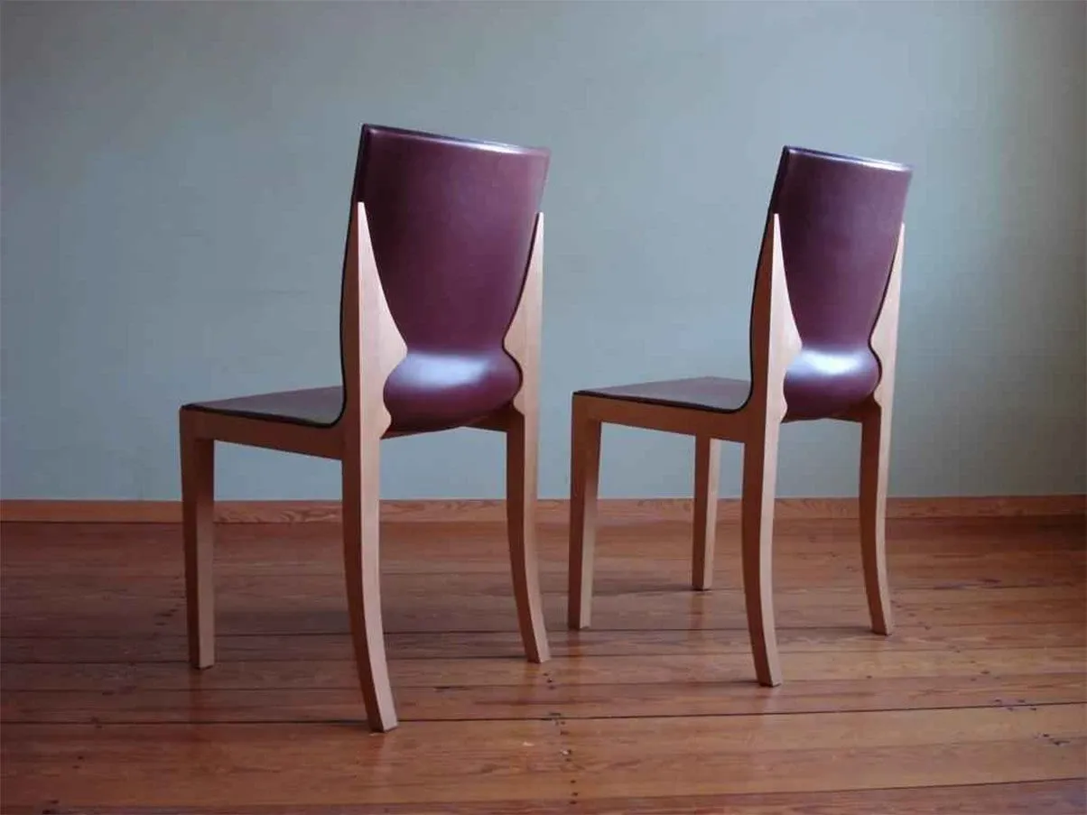 Set of 6 Bittersüß chairs in leather (bordeaux), Matteograssi 5