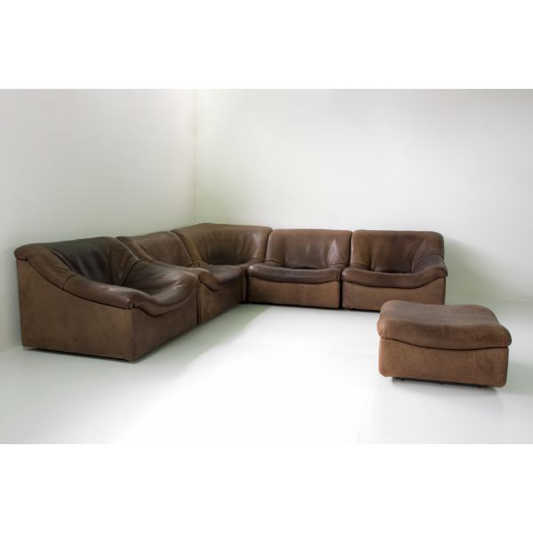 Set divano modulare e poltrona con pouf vintage DS-46 (anni '70), De Sede image