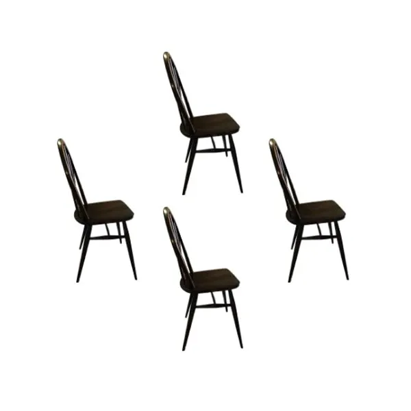 Set of 4 vintage wooden chairs (Brown), image