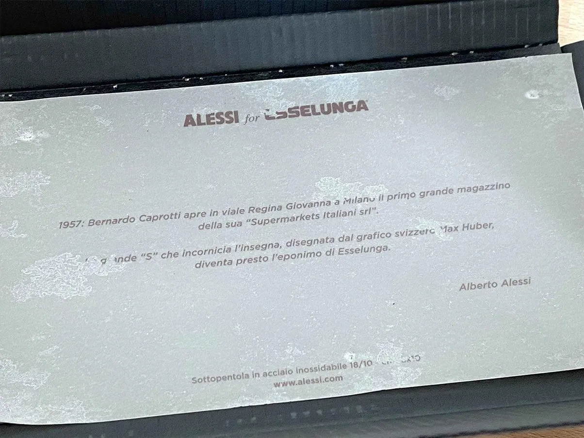 Trivet MH01 Segno for Esselunga in steel, Alessi 3