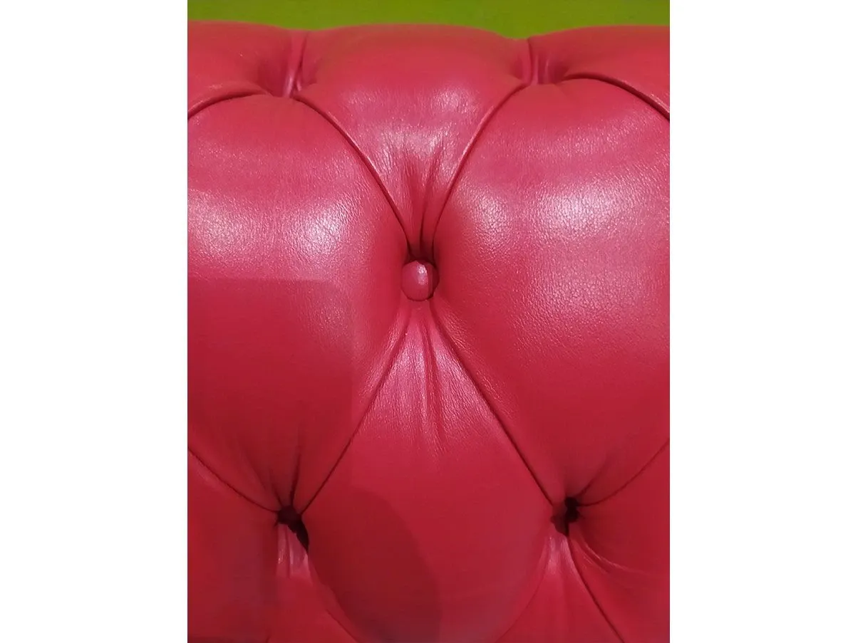 Chesterfield Sofa 3-Sitzer aus Leder (rot) 2
