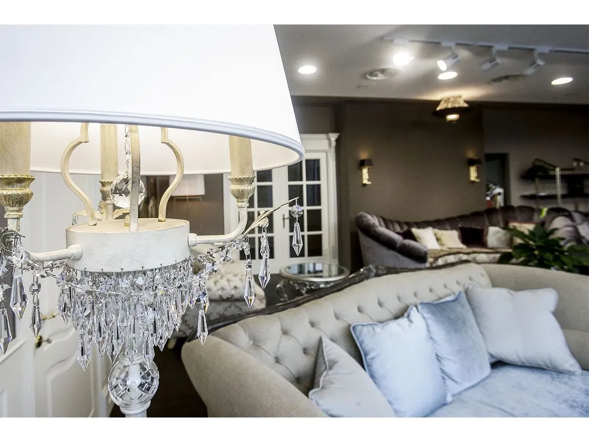 Glassé floor lamp in metal and crystal 