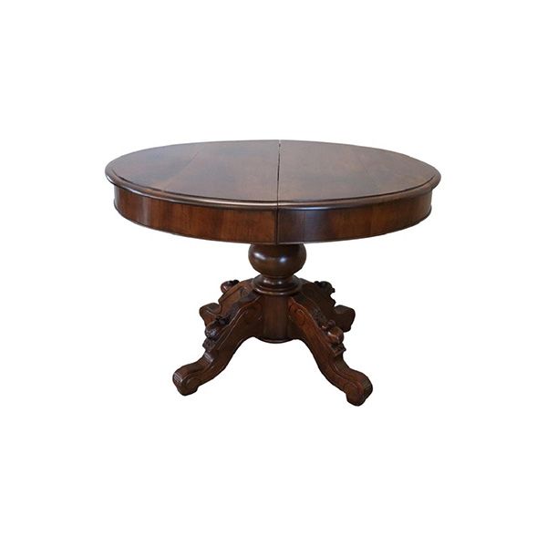 Tavolo vintage rotondo allungabile in legno ('800),  image