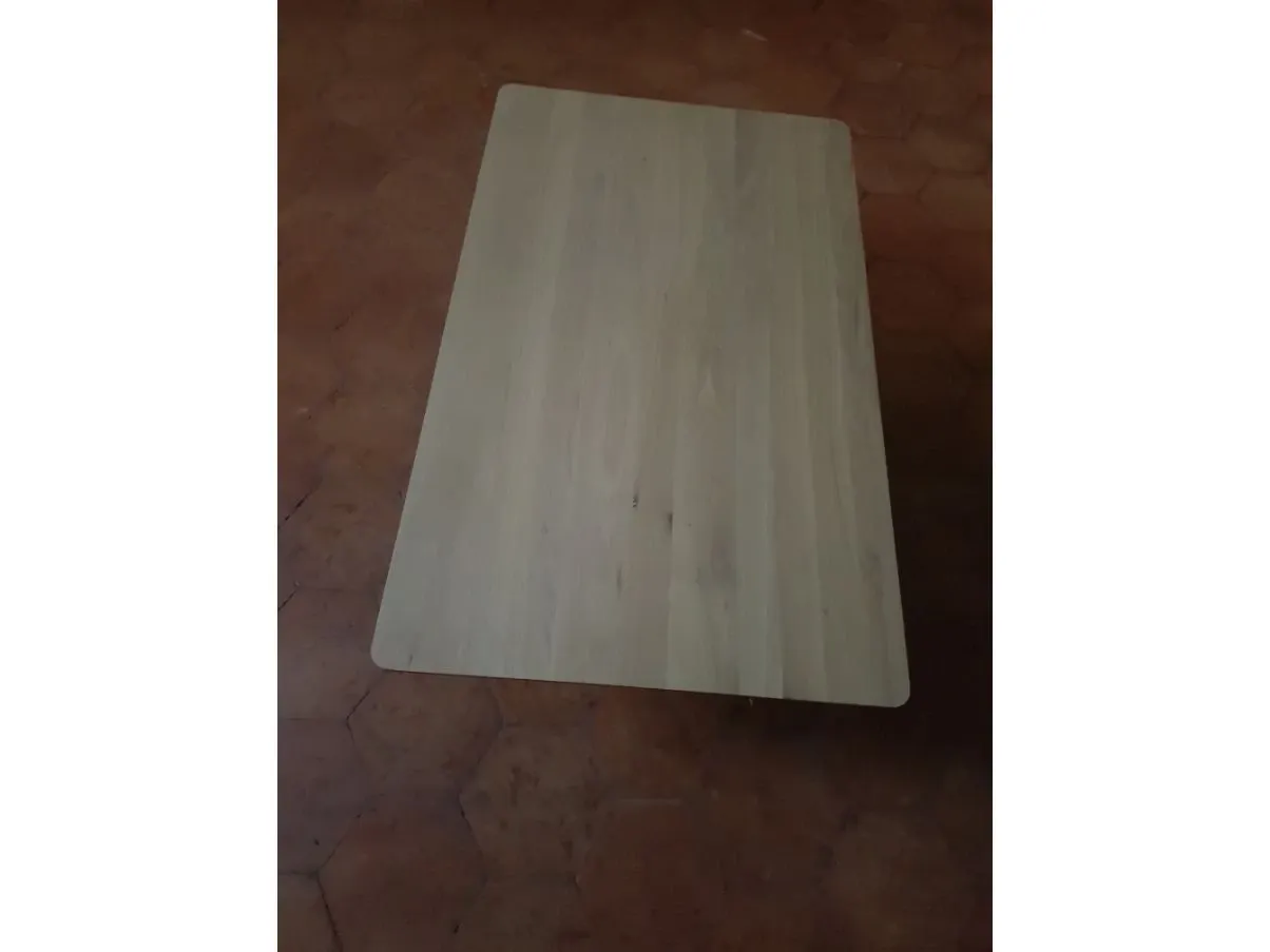 Disc rectangular coffee table in wood and metal, Ethnicraft 3