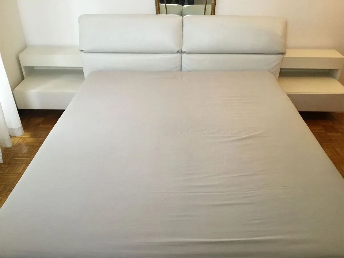 Bridge double bed with bedside tables (white) 7