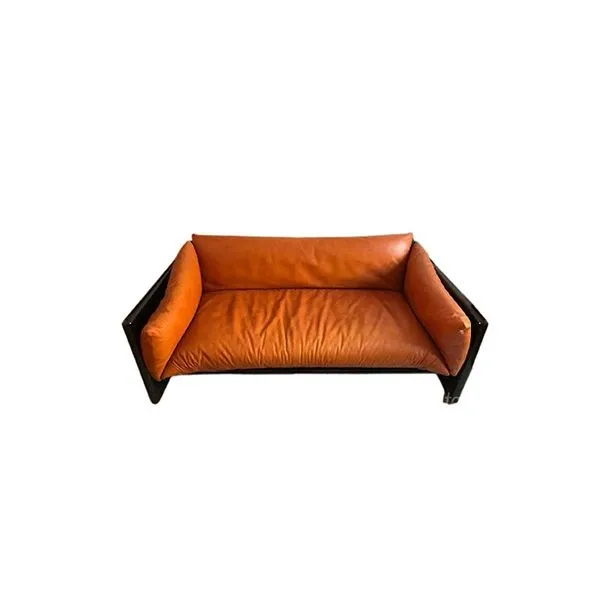 Vintage leather 2-seater sofa (1970s) 
