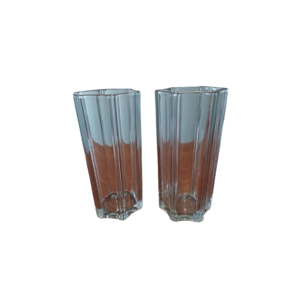 Pair of clear crystal vases (70s), Borgonovo image