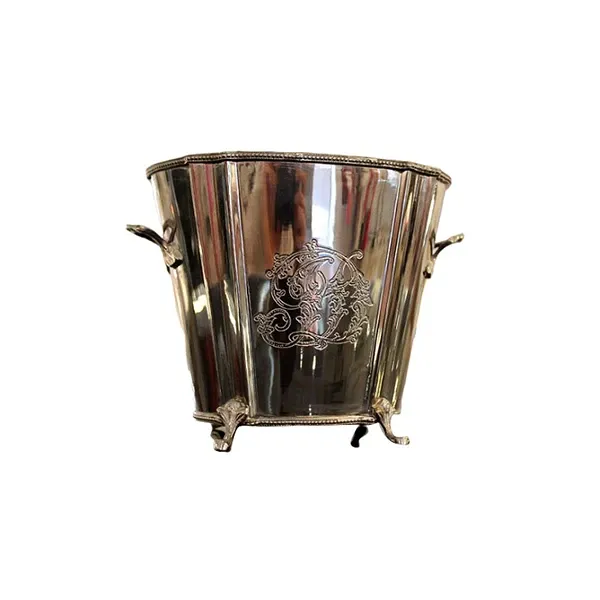 Decorated Silver Vintage Ice Bucket (1950s) image