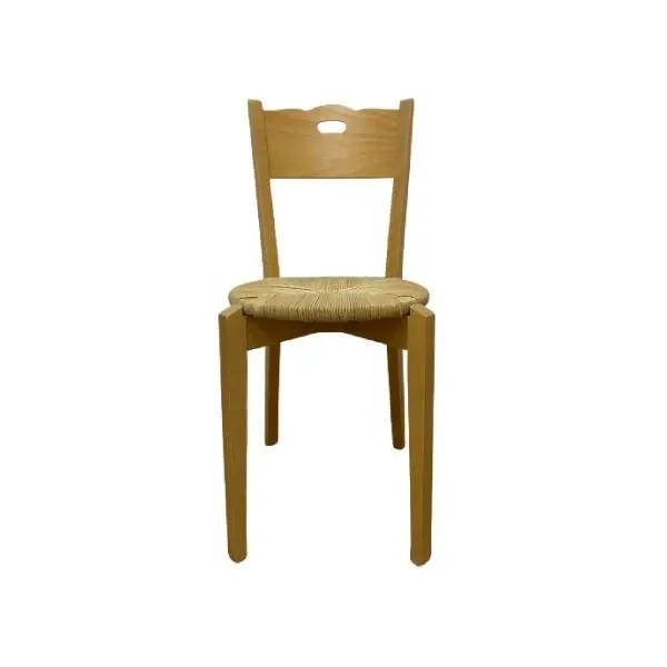 Vintage chair in ash wood and straw, image