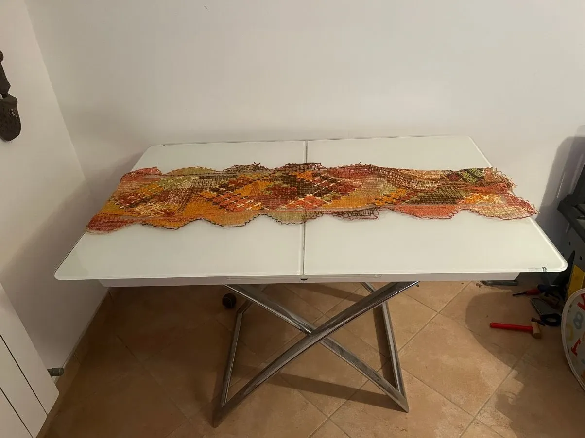 Tavolo rettangolare in vetro e acciaio, Calligaris 4