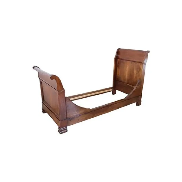 Vintage single bed in walnut wood ('800), image