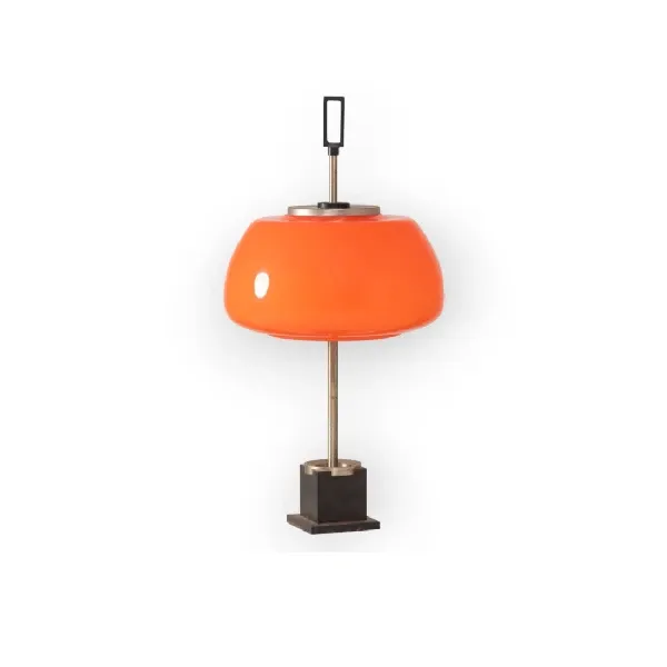 Lampada da tavolo in vetro arancione (anni 1960), Lumi Milano image