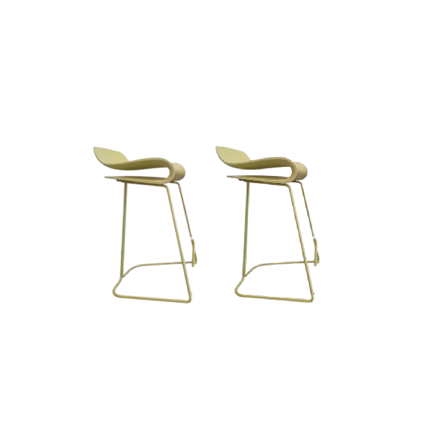 Set of 2 stools in lime green steel, Kristalia image