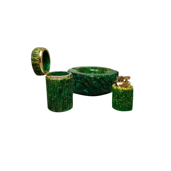 Vintage Green Alabaster Smoke Set (1960s) 8