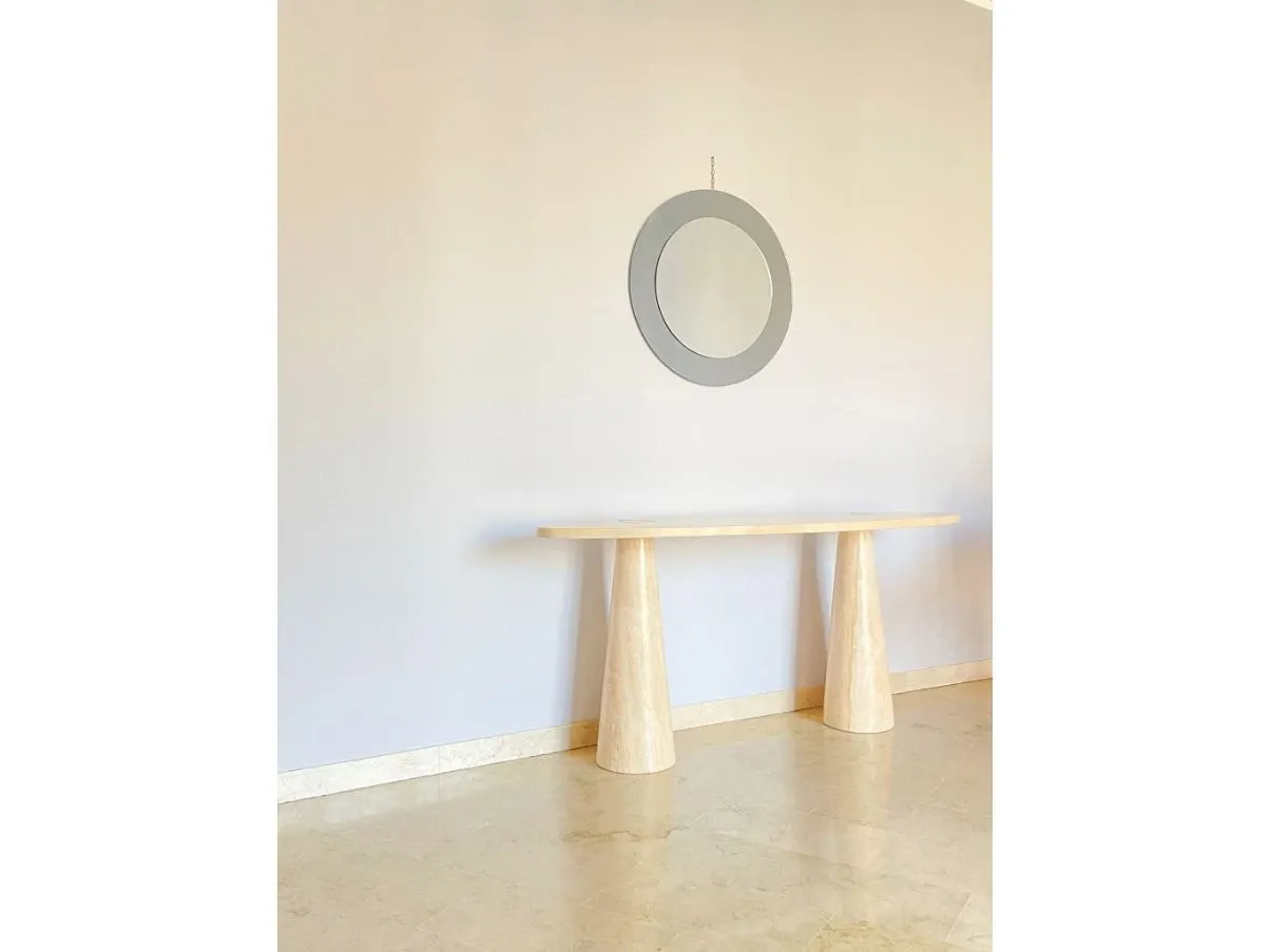 Vintage travertine Eros Console (70s), 3