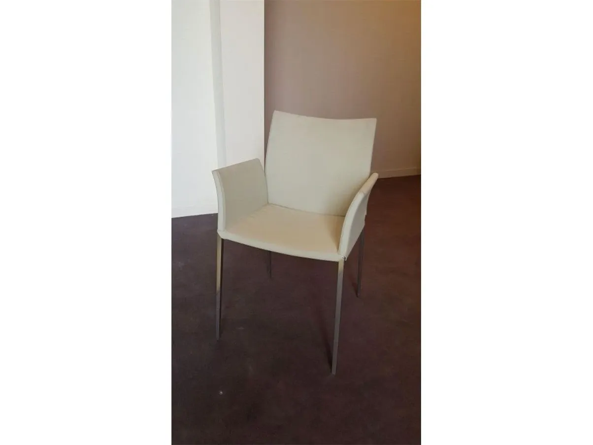 Lia armchair with armrests in fabric (grey), Zanotta 