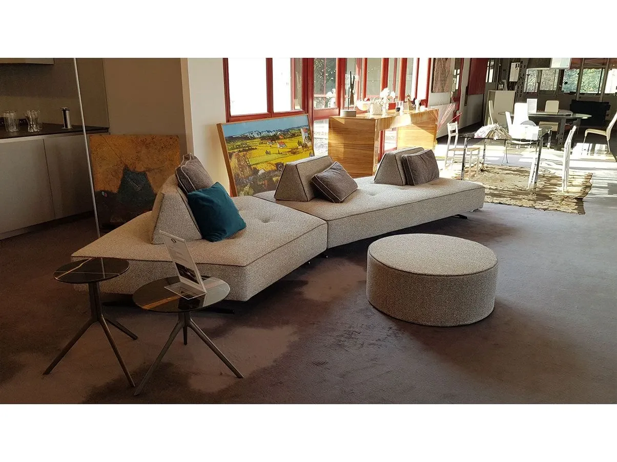 Divano chaise-longue Magritte in tessuto (grigio), Flexstyle 4