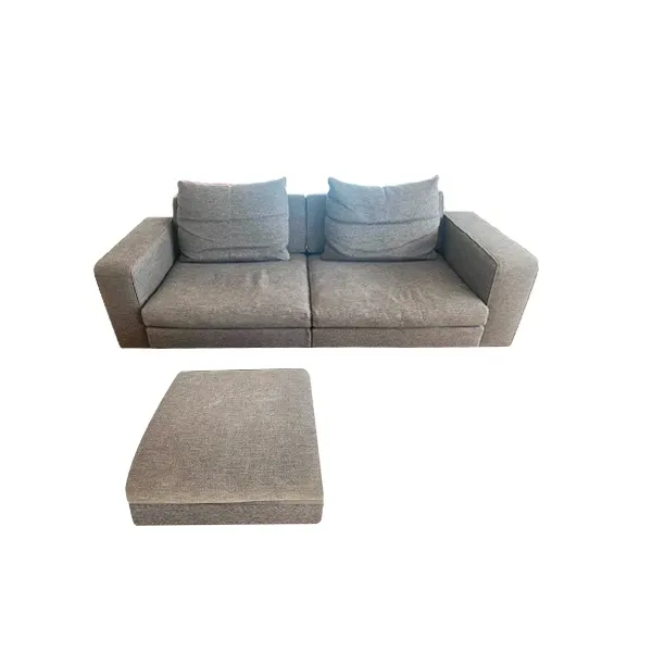 Turner 2 seater sofa with pouf in fabric (grey), Molteni&C image